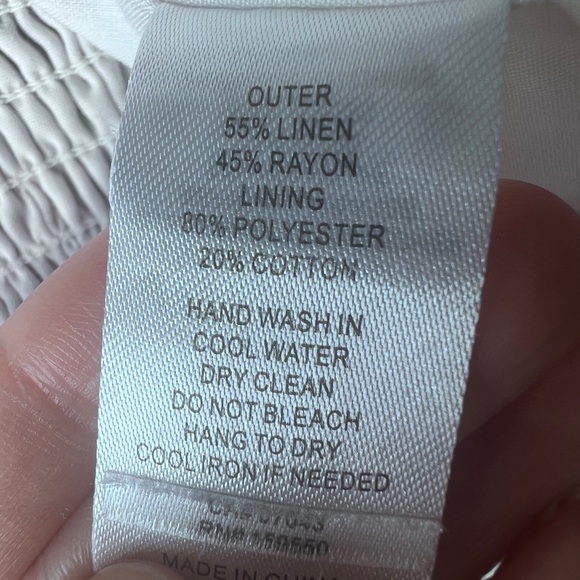 Caroline Constas Womens Cream Linen Coquette Floral Cottagecore Crop Top Large - Picture 9 of 9